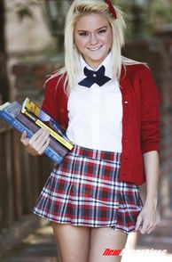 Cute Blonde Teen In A Schoolgirl Uniform